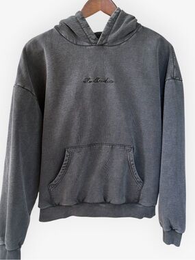 Voight by Valentina Charcoal Gray Heartbreaker Washed Fleece Pullover Hoodie S